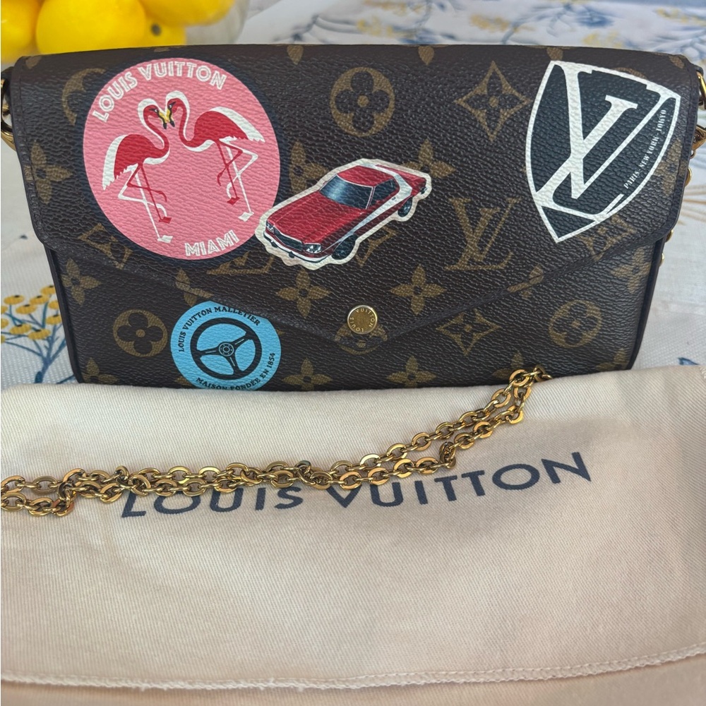 Louis Vuitton Brown Monogram Crossbody with Gold Chain
